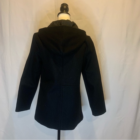 Old Navy Front Zip Recycled Wool Hooded Coat with Pockets Size Small - Picture 3 of 9